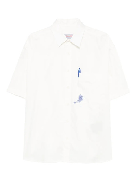  Bluemarble Ink Stained Pocket Shirt - White 