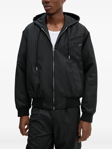 Bluemarble Pinstripe Hooded Jacket - Grey 