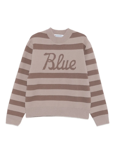  Bluemarble Striped Crew-neck Sweater - Brown 