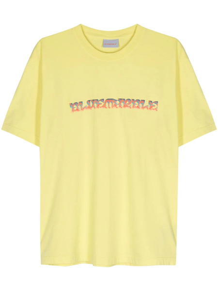  Bluemarble Uolucky Logo-print T-shirt - Yellow 