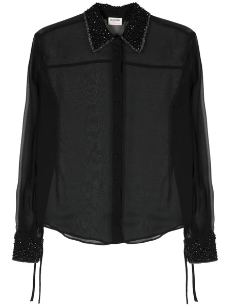  Blugirl Bead-detailing Chiffon Blouse - Black 