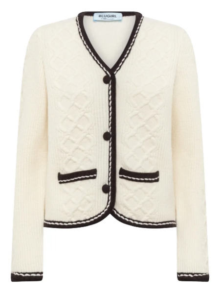  Blugirl Cable-knit Trimmed Cardigan - Neutrals 