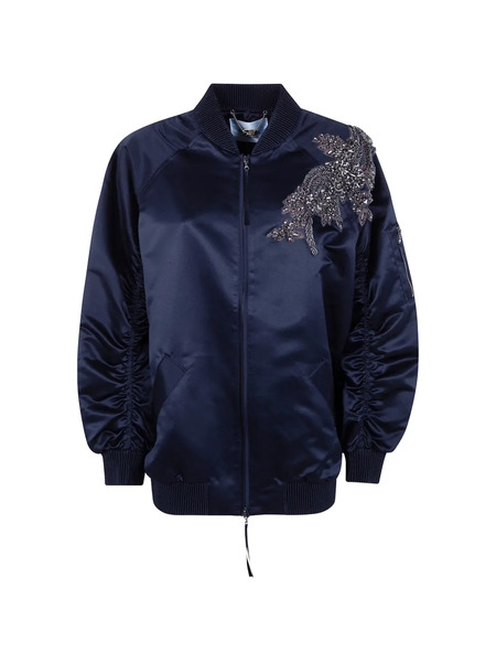  Blugirl Embellished Bomber Jacket - Blue 