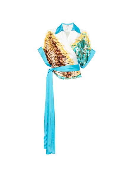  Blugirl Floral-print Wrap Top - White 