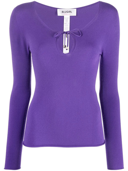  Blugirl Keyhole-tie Front Jumper - Purple 