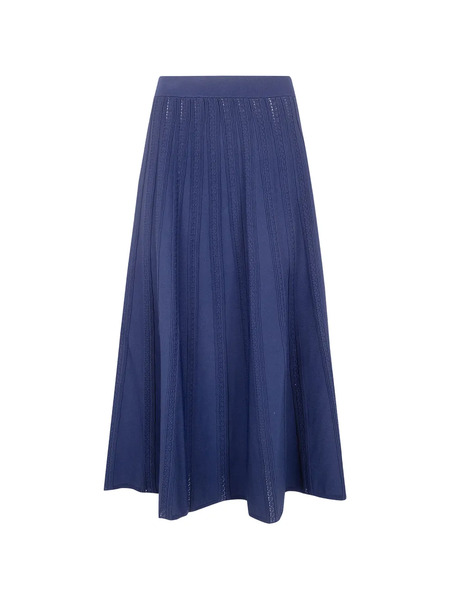  Blugirl Ribbed-knit Midi Skirt - Blue 