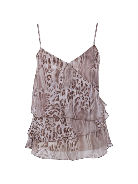  Blugirl Ruffled Animal-print Top - Neutrals 