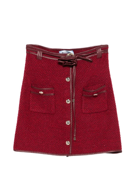  Blugirl Tweed Buttoned Mini Skirt - Red 