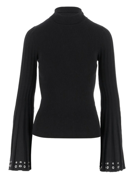  Blumarine Bell-sleeve Embellished Sweater - Black 