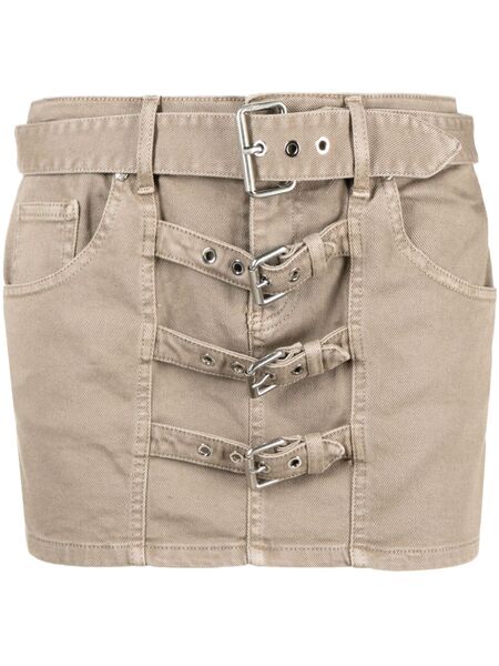  Blumarine Buckle-embellished Denim Miniskirt - Green 