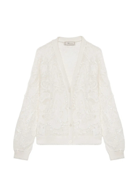  Blumarine Butterfly-applique Cardigan - White 