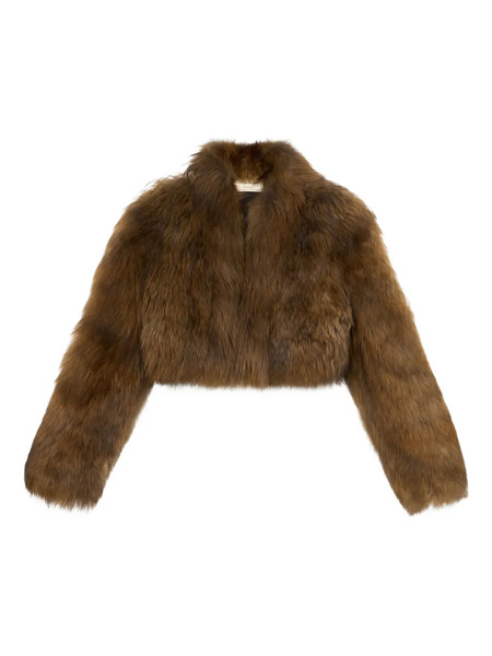  Blumarine Cropped Fur Jacket - Brown 