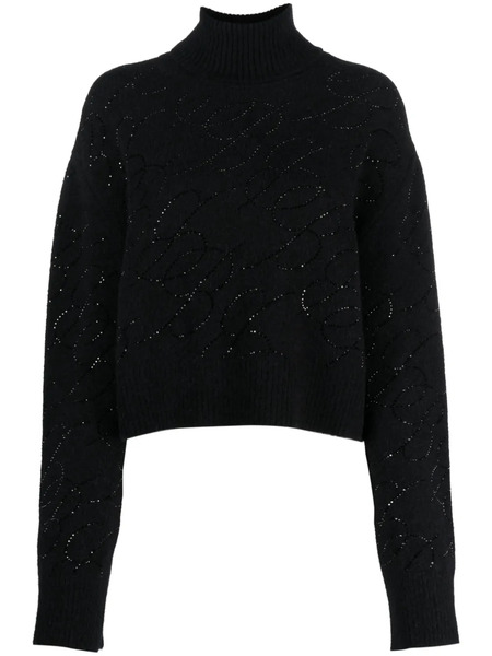  Blumarine Crystal-embellished Knitted Jumper - Black 