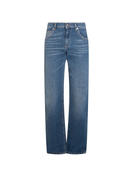  Blumarine Distressed Straight Trousers - Blue 