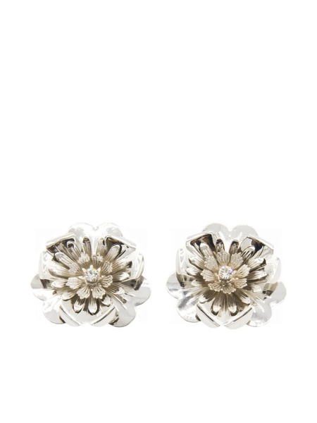  Blumarine Embellished-flower Earrings - Silver 
