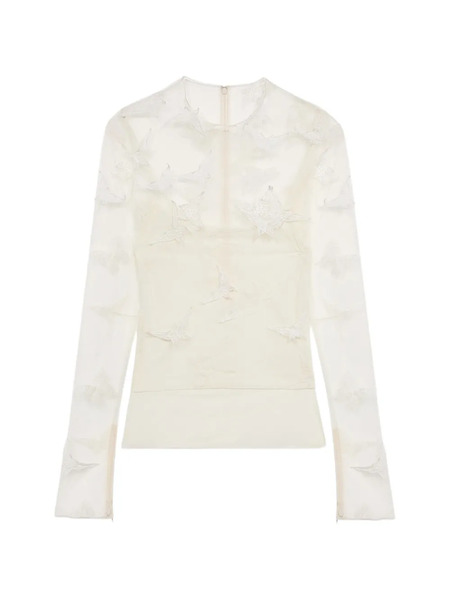  Blumarine Embroidered-inserts Blouse - White 