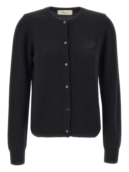  Blumarine Embroidered Logo Button Cardigan - Black 