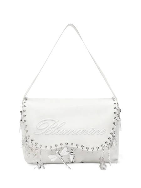  Blumarine Embroidery Insect-charm Shoulder Bag - White 