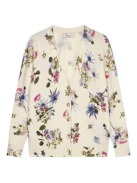  Blumarine Floral-beaded Cardigan - Neutrals 