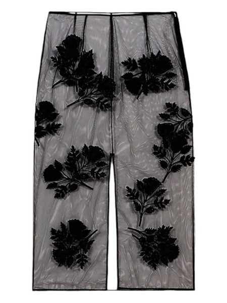  Blumarine Flower-embroidered Midi Skirt - Black 