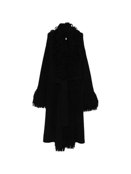  Blumarine Fringed Coat - Black 