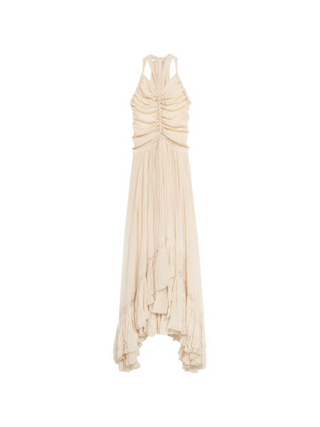  Blumarine Georgette Maxi Dress - Neutrals 