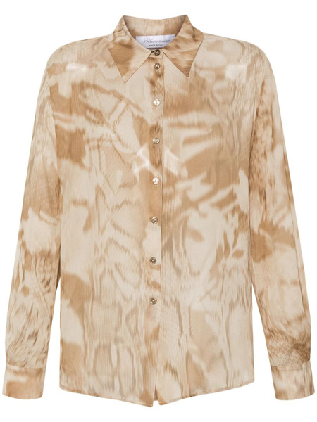  Blumarine Graphic-print Fluid Shirt - Brown 
