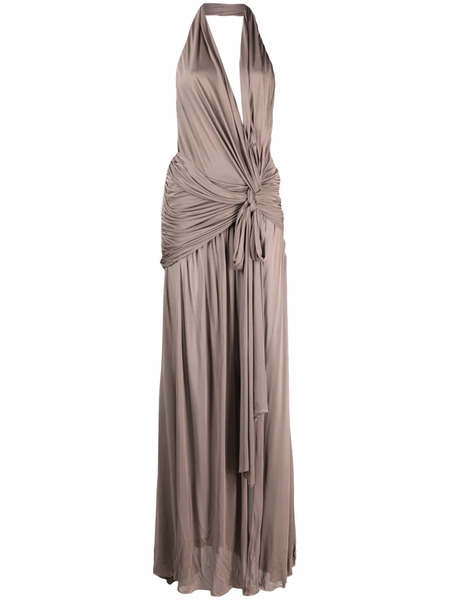  Blumarine Halterneck Backless Gown - Neutrals 