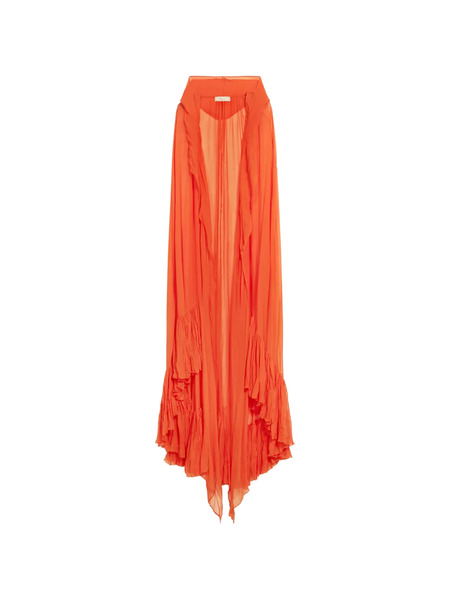  Blumarine Hooded Ruffled Cape - Orange 