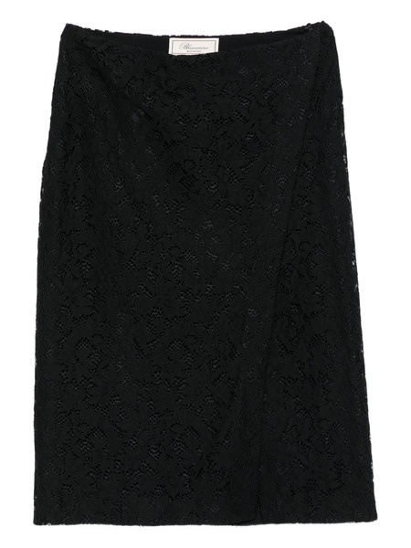  Blumarine Lace-floral Midi Skirt - Black 
