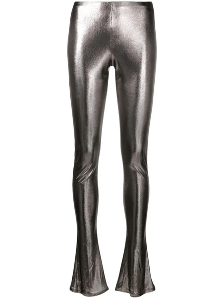  Blumarine Laminated-finish High-waisted Trousers - Grey 