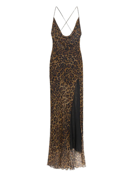  Blumarine Leopard-print Silk Gown - Brown 