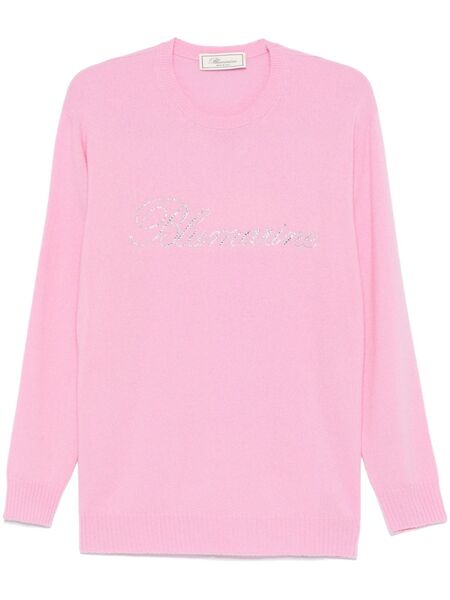  Blumarine Logo-appliqué Sweater - Pink 