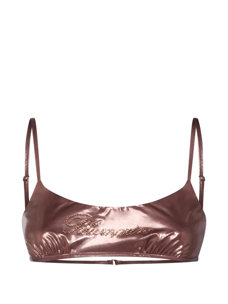  Blumarine Logo-detail Bikini Top - Brown 