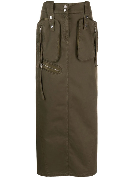  Blumarine Mid-rise Cotton Maxi Skirt - Green 