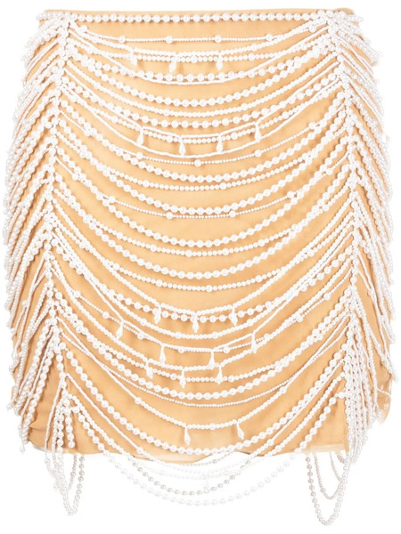  Blumarine Pearl-embellished Skirt - Neutrals 