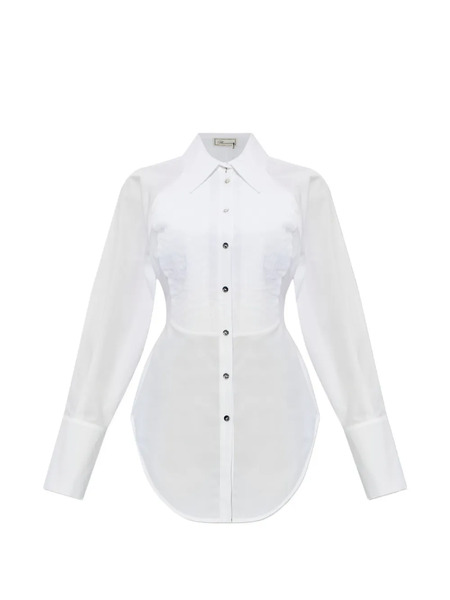  Blumarine Pleated Button Shirt - White 