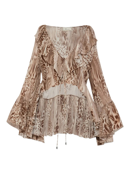  Blumarine Printed Chiffon Blouse - Neutrals 