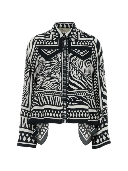  Blumarine Printed Twill Shirt - Black 