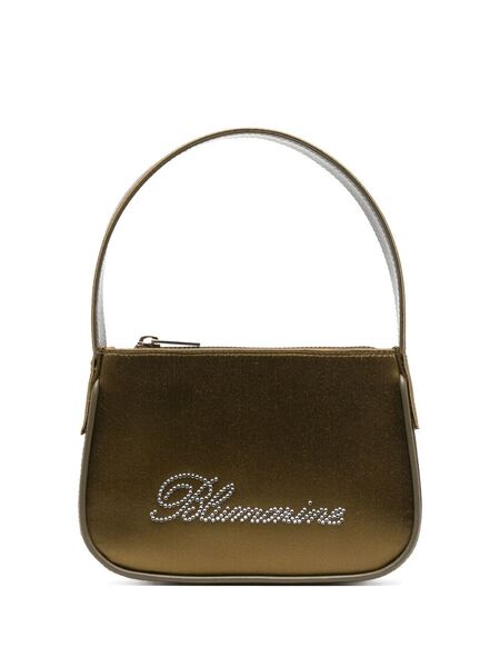  Blumarine Rhinestone Embellished Satin Mini Bag - Green 