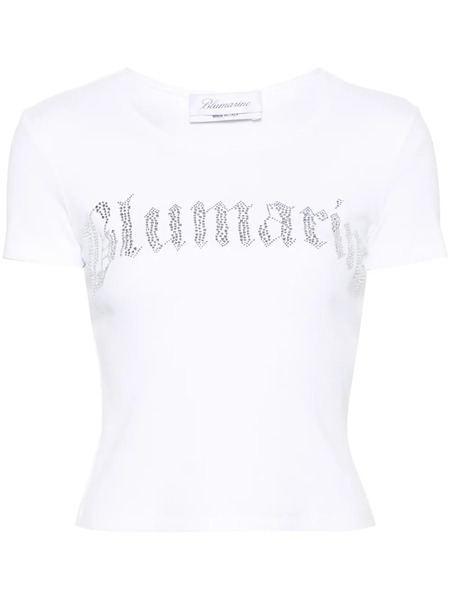  Blumarine Rhinestone-embellished T-shirt - White 