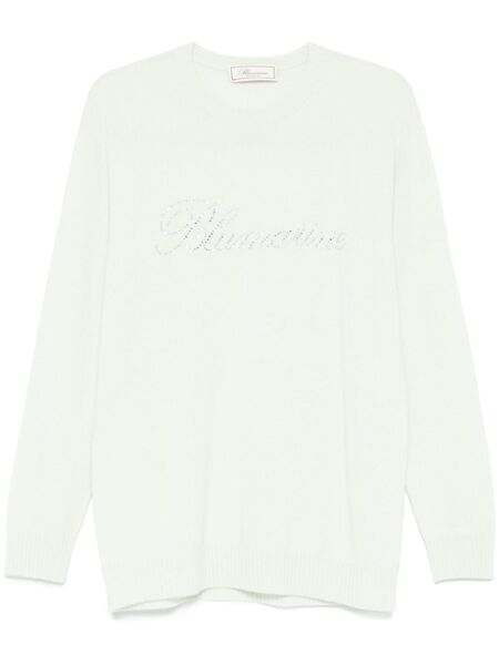  Blumarine Rhinestone-logo Sweater - Green 