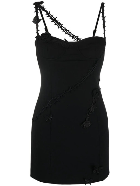  Blumarine Rose Appliqué Minidress - Black 