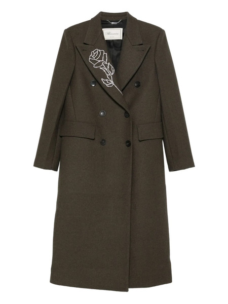  Blumarine Rose-embellished Coat - Brown 