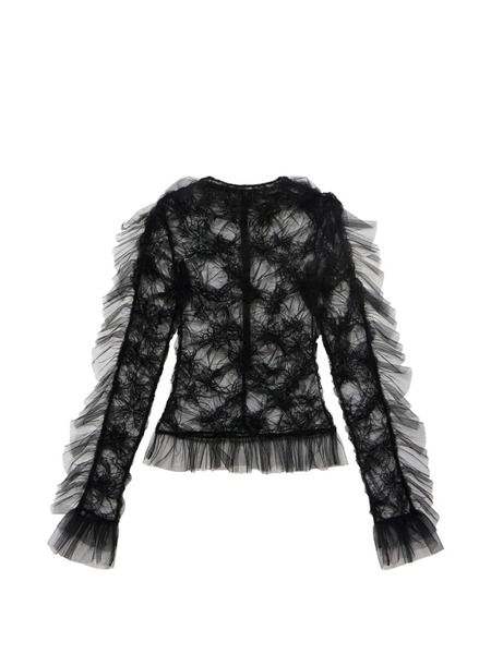  Blumarine Ruffled Butterfly-motif Top - Black 