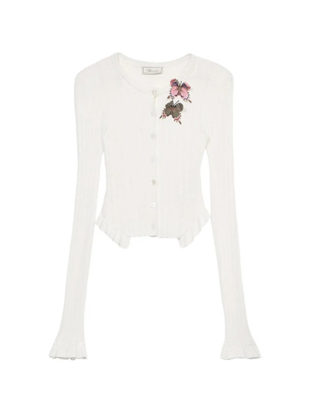  Blumarine Ruffled Cardigan - White 