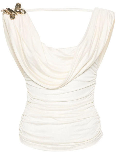  Blumarine Sleeveless Satin Top - Neutrals 