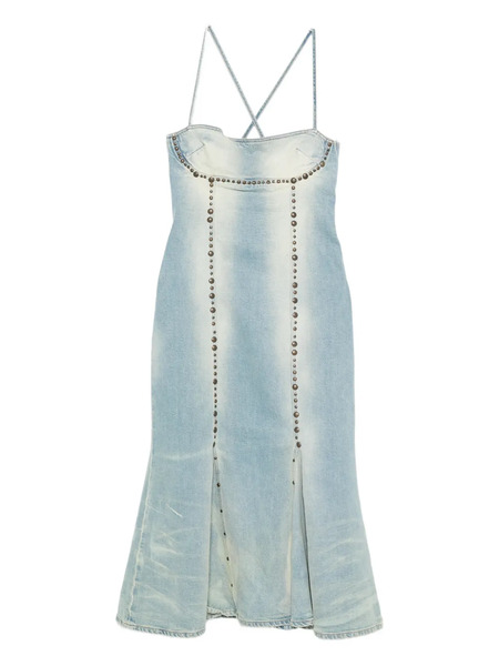  Blumarine Studded Slit Dress - Blue 