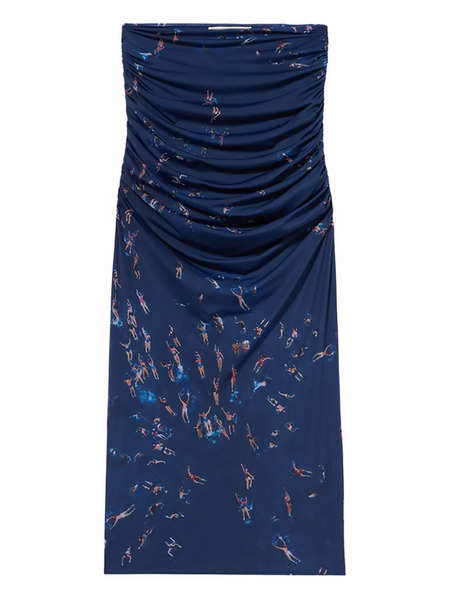 Blumarine Swimmers-print Midi Skirt - Blue 