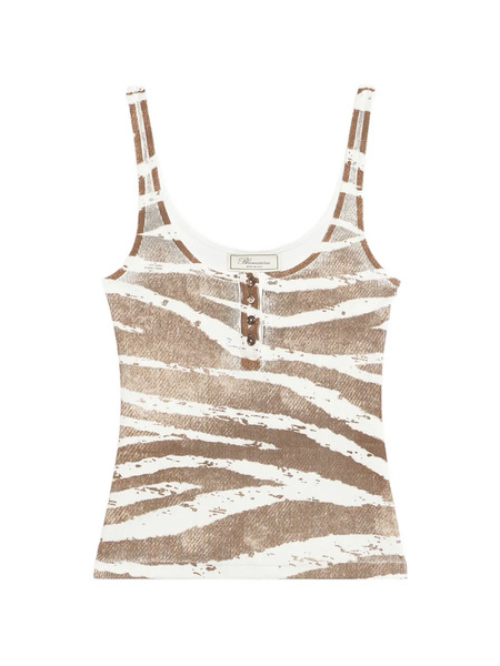  Blumarine Zebra-print Top - White 